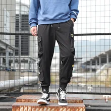Мужская мода хип-хоп панк Jogger спортивные шаровары быстросохнущие легкие брюки карго