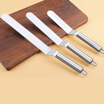 

6/8/10 inch Stainless Steel Cake Spatula Butter Cream Knife Spatula Cake Smoother Icing Frosting Spreader Fondant Pastry Cake