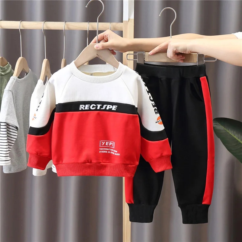 

1-8Years Cool Fashion Kids Clothes Boy Sets Cotton SweaterShirt+Pants 2PC Children Spring Autumn Girls Clothing Sport Outfits