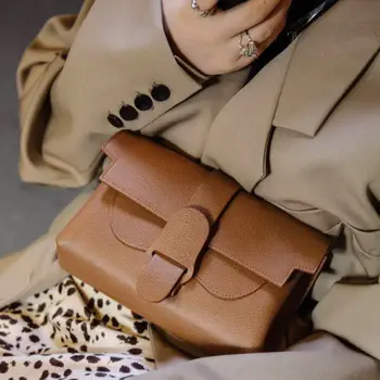 

2020 New Fashion Women's Messenger Bag Chest Bag Small Leather Pocket Retro Chest Bag luxury brand handbags bags for women