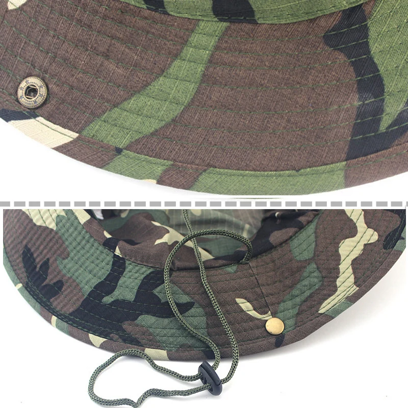 Military Sun Hat Bucket Breathable Tactical Airsoft Sniper Camouflage Boonie Hats Forest Army Tactical hat