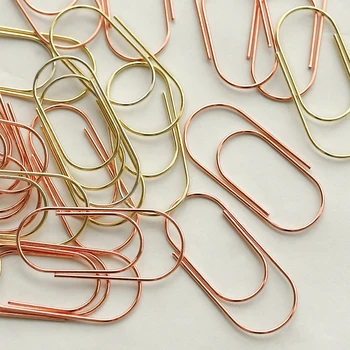 

20 pcs/box steel standard paper clips Creative Nickel plated Rust-proof Rose gold Paper clips Advanceds office stationery