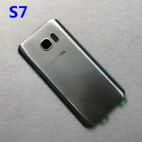 S7 Silver Samsung Galaxy S7 G930F/S7 EDGE G935F Задняя стеклянная крышка батареи Задняя Дверь Корпус чехол samsung S7 Edge Задняя стеклянная крышка - Цвет: S7 Silver