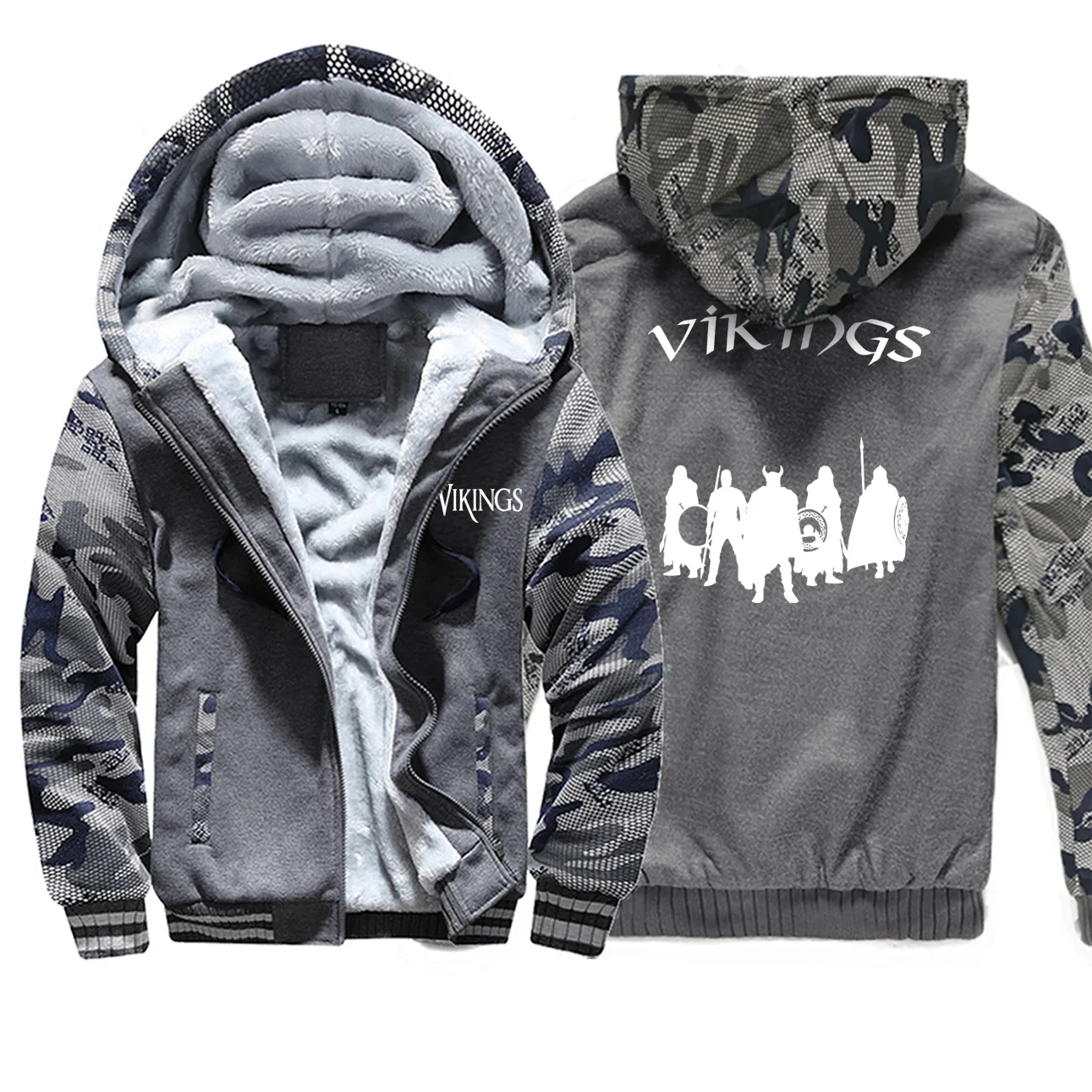 Vikings odin, Мужская модная толстовка с капюшоном, камуфляж, большой размер, флисовая толстовка, Осень-зима, мужская куртка с длинным рукавом - Цвет: Dark Gray 5