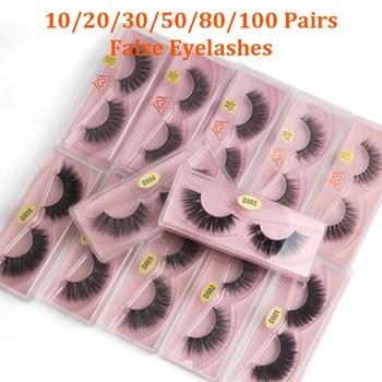 

MAGEFY 10/20/30/50/80/100 Pairs 3D Mink Eyelashes Make Up Eyelash Extension Natural Long False Eyelashes Eye Lashes Wholesale
