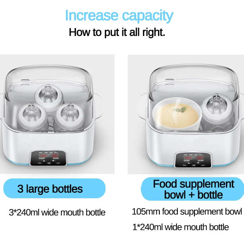 6 in 1 Upgraded Remote Control Automatic Intelligent Thermostat Baby Bottle Warmers Disinfection Fast Warm Milk & Sterilizers