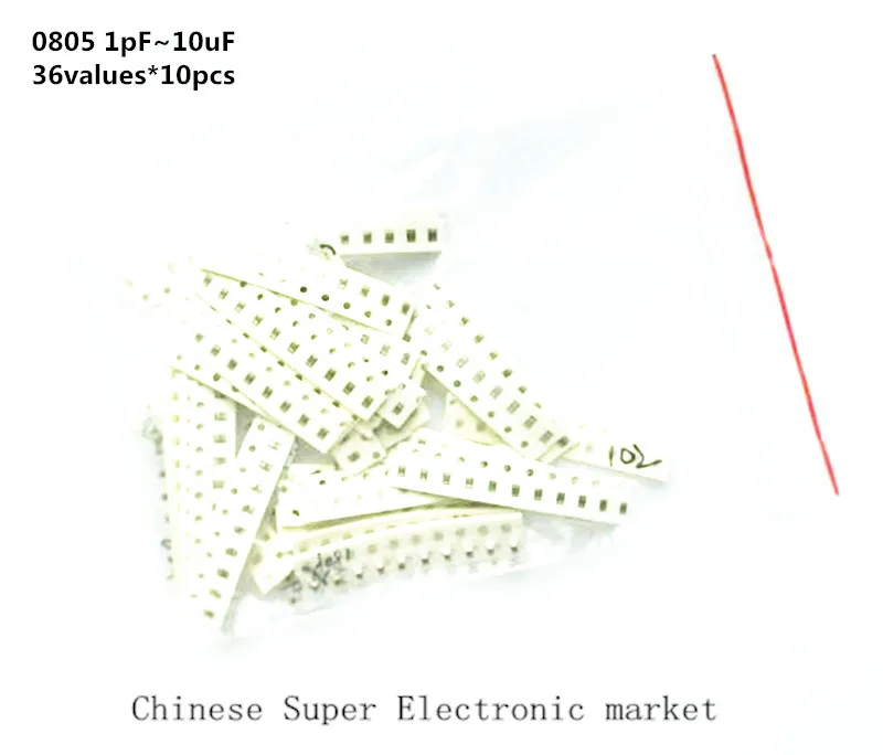 36values*10pcs=360pcs Samples 0805 SMD Ceramic Capacitor Assorted kit 1pF~10uF