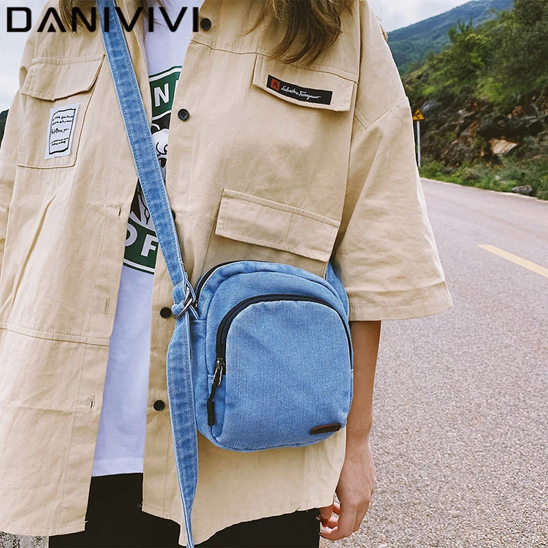 New Women Shulder Bag for 2020 Zipper Small Denim Female Shoulder Phone Purse Girls Crossbody Bags Bolsos Mujer | Багаж и сумки