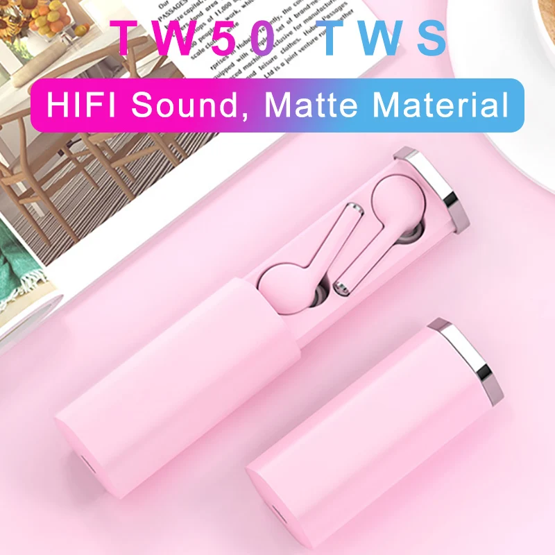 TW50 TWS in-ear wireless Bluetooth headset creative appearance smart touch wireless earphone HD binaural call subwoofer headset