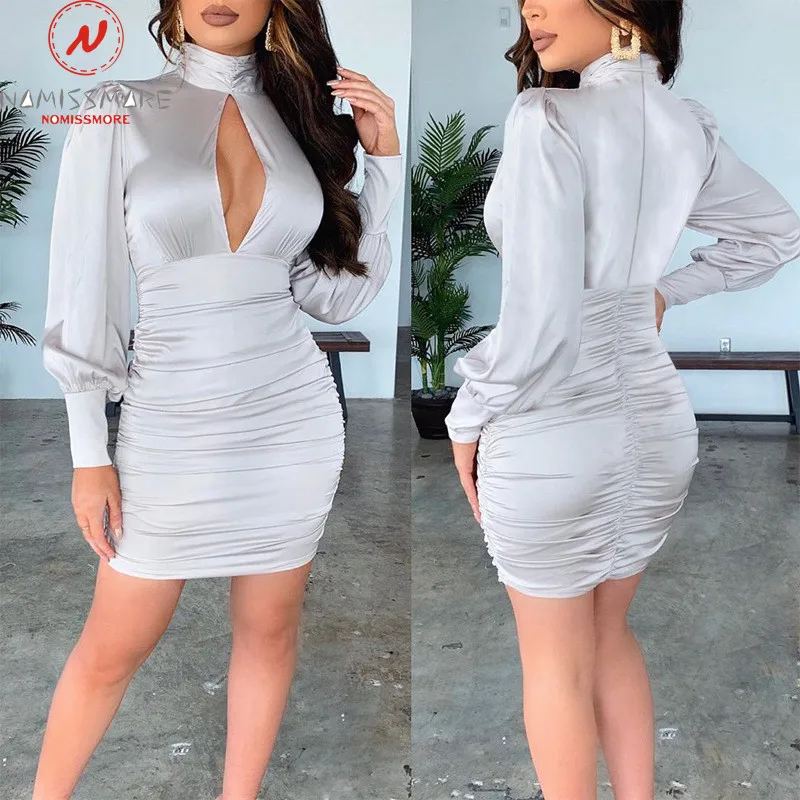Sexy Women Streetwear Party Dress Patchwork Design Hollow Out High Collar Long Sleeve Solid Spring Autumn Slim Hips Pencil Dress Sexy Women Streetwear Party Dress Patchwork Design Hollow Out High Collar Long Sleeve Solid Spring Autumn Slim Hips Pencil Dress