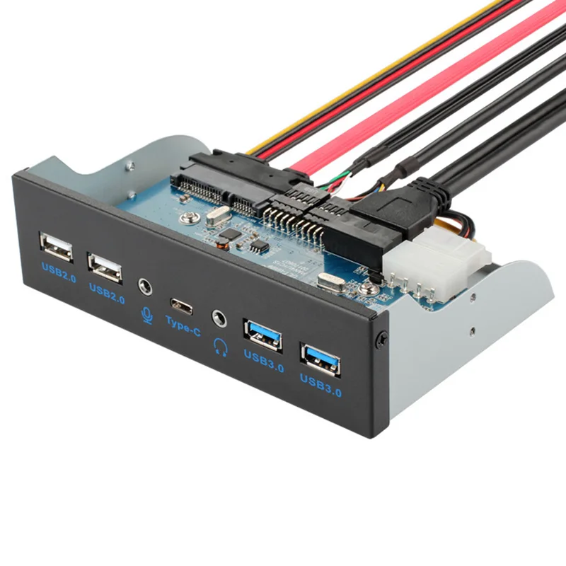 Frontal de Áudio 3.1 tipo c 3.0 a 2.5 Painel 2.0 Multiport Usb-c Splitter w - Interno Sata Adaptador 3 Usb 5.25 Hub Usb3.0 - Imagem 3