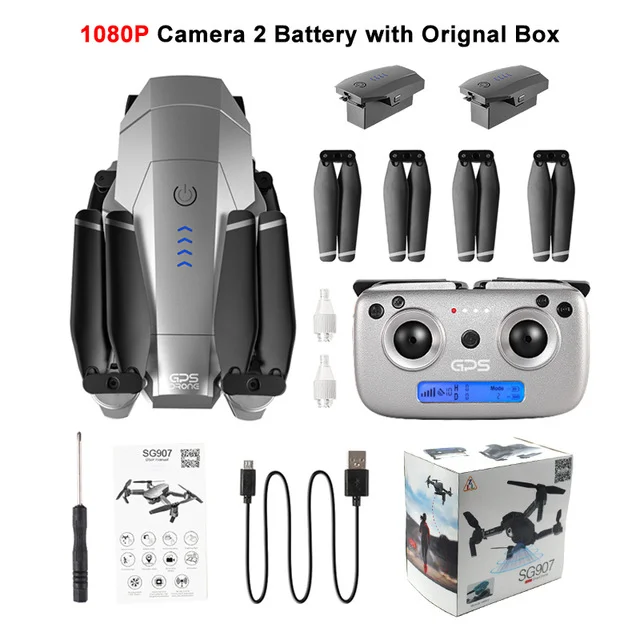 SG907 1080P 2B BX LAUMOX SG907 gps Дрон с камерой 4K HD широкоугольный 5G wifi FPV RC Дрон Квадрокоптер складной Профессиональный Дрон режим следования за мной - Цвет: SG907 1080P 2B BX
