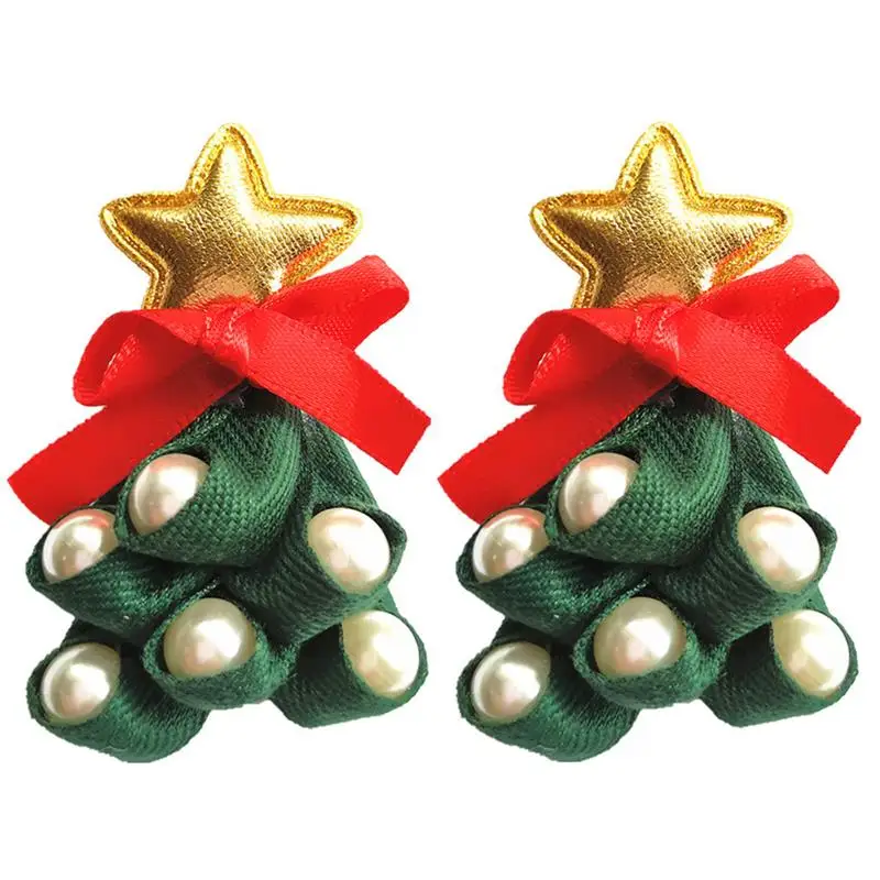 Рождественские серьги-гвоздики со стразами в форме звезды и дерева, серьги-гвоздики, аксессуары для одежды, индивидуальный дизайн - Окраска металла: Покрытие из розового золота