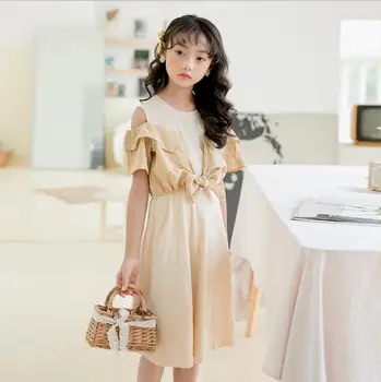 

2020 Korean style girls patchwork dress fashion cotton summer girls dresses 4-9 years F188