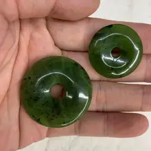 30 мм бусинки в форме пончика из натурального камня канадского нефрита бусины из натурального драгоценного камня DIY свободные бусины для изготовления ювелирных изделий 1 шт