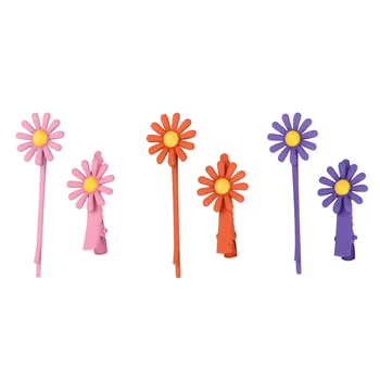 

6pcs Bobby Pin Hair Clips Hair Pin Daisy Flower Decor Hair Accessory Fashionable Hair Decor for Women Girls Lady (Pink, Green, P