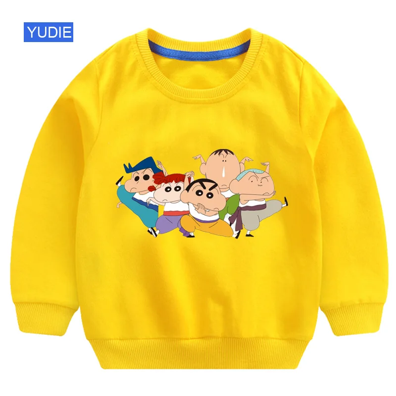 Г. Толстовки для мальчиков; толстовка с капюшоном с забавным рисунком «Crayon Shin Chan»; детская белая забавная Осенняя толстовка; Одежда для мальчиков 6 лет