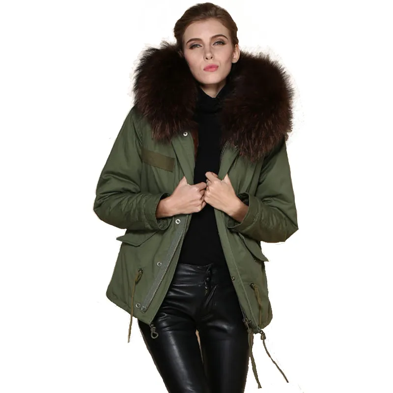 Женские меховые толстовки с подкладкой из искусственного меха, женские пальто, зимнее теплое длинное пальто, куртка армейского зеленого цвета, теплые парки - Цвет: Армейский зеленый