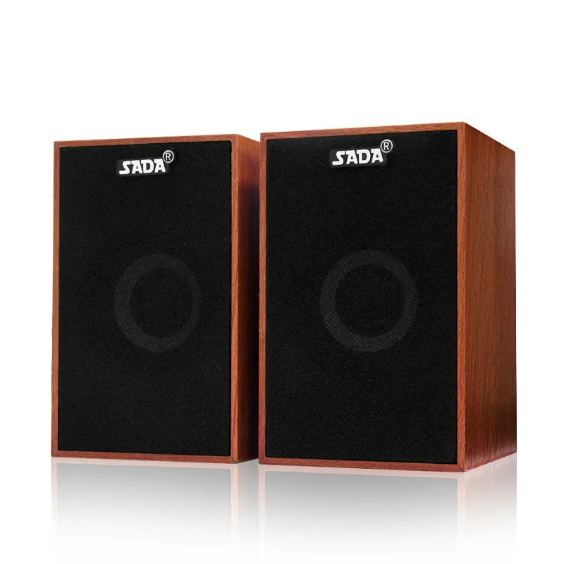 

V-160 USB Cable Mini Computer Speaker Wood Desktop 3D Surround Quality Stereo Bass for PC laptops DVDS TVS smartphones