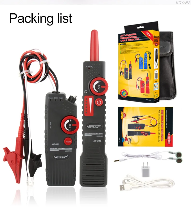 NOYAFA NF-820 underground wire locator locating the ceiling or in wall Wires Tracker Toner LAN Network Cable tester Line Finder