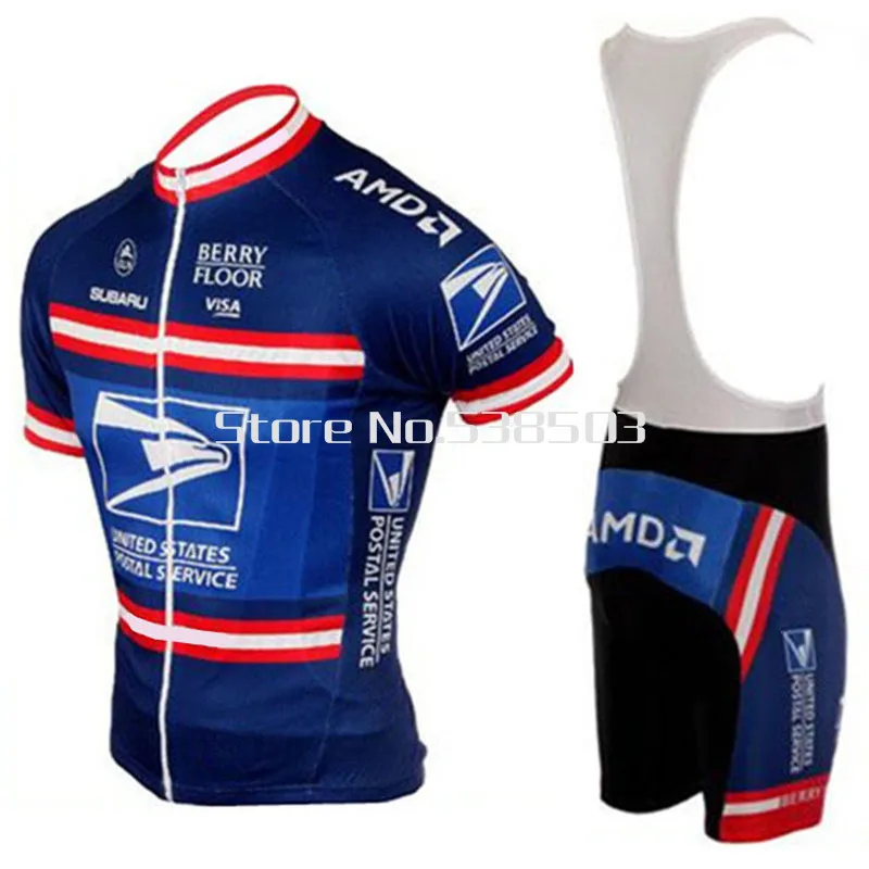 Соединенные Штаты почтовая служба Велоспорт Джерси с коротким рукавом летние наборы велосипедная рубашка нагрудник шорты наборы Mtb велосипед Майо Ciclismo - Цвет: pic color