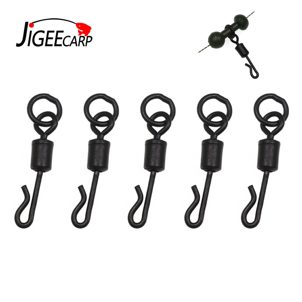 

JIGEECARP 20PCS Carp Fishing Quick Change Flexi Ring Swivels with O Shape Ring Carping Terminal Tackle Quick Changer for Rigs