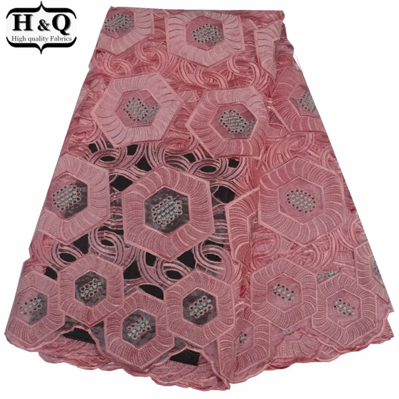 Милое розовое Сетчатое кружевное в стиле пэчворк Африканское бархатное кружево ткань полые кружева вышитые кружева с камнями для длинного платья ручной работы