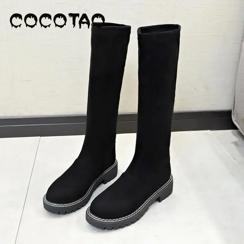 

Goddess Fan Over Knee Elastic Boots Invisible Inner Heightening Legs Boots Autumn and Winter New Fashion Wild Women's Boots