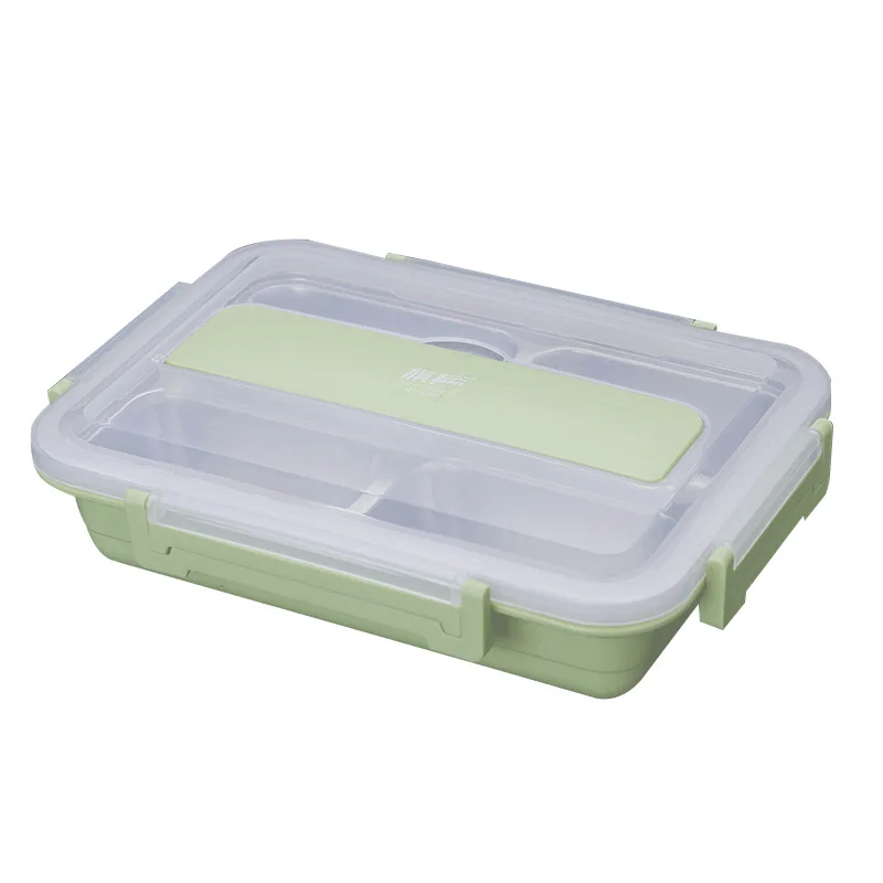 Stainless Steel Lunch Box Lid Dividing Insulated Leak Heat Preservation Multi Function Plate with Mobile Phone Holder N h1