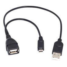 Micro USB 2,0 5 Pin хост-кабель OTG адаптер с USB Мощность для сотового телефона подставки для мобильных телефонов и планшетов внешний U диск читателя кабель