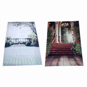 

2 Pcs Beautiful Flower Palace Wedding Vinyl Photo Background Waterproof Printed Camera Photography Backdrop, 1.5x2.1M & 1.5Mx2.2