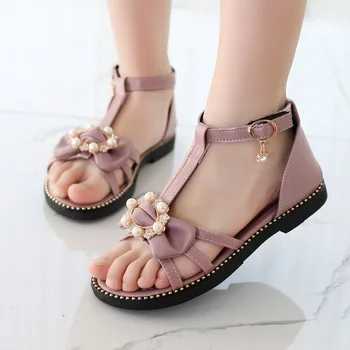 

Girls' Sandals 2019 New Korean Summer Fashion Children's Sandals Big Kids Roman Flat Little Princess Shoes Soft Bottom Shoes