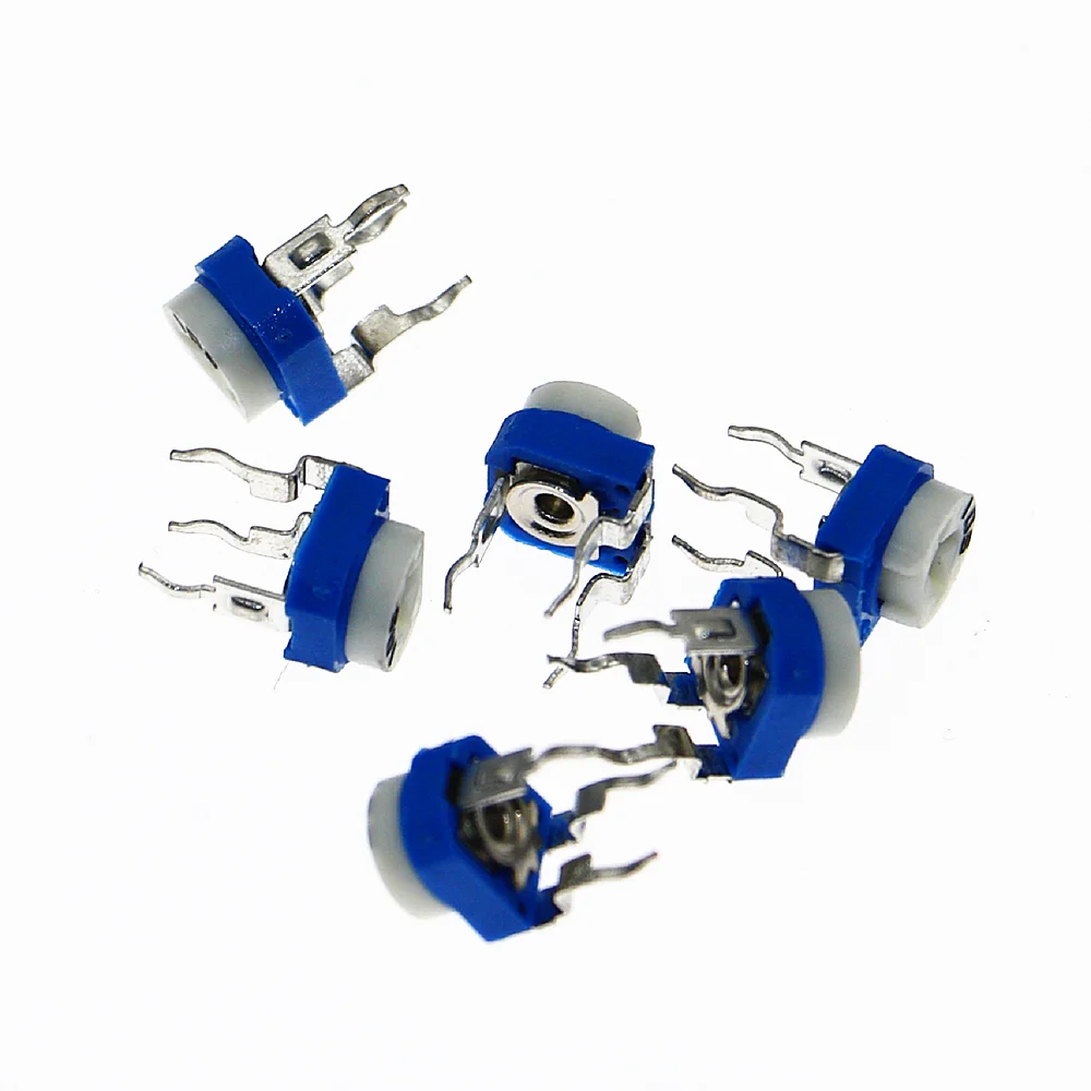 100pcs 10pcs each value RM065(500 OHM TO 1M)Horizontal Trimpot Potentiometer Assortment Kit With box volume potentiometer electronic components storage box