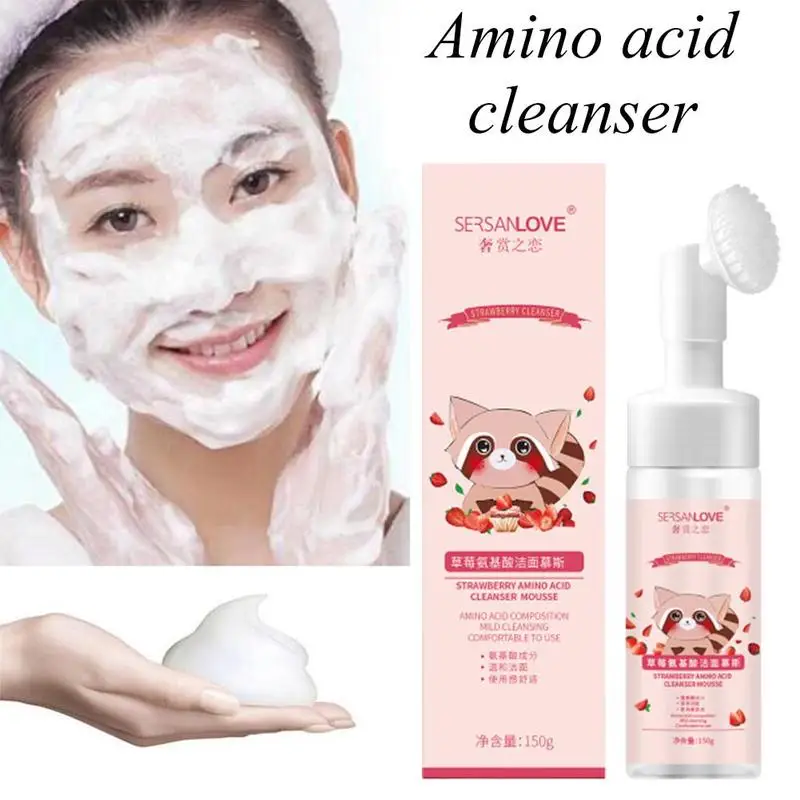 for Amino Acid Cleansing Foam Face CleansingAcne Exfoliator Brush Anti Care Aging Cleanser Massage Whitening Moisturizing M8J3