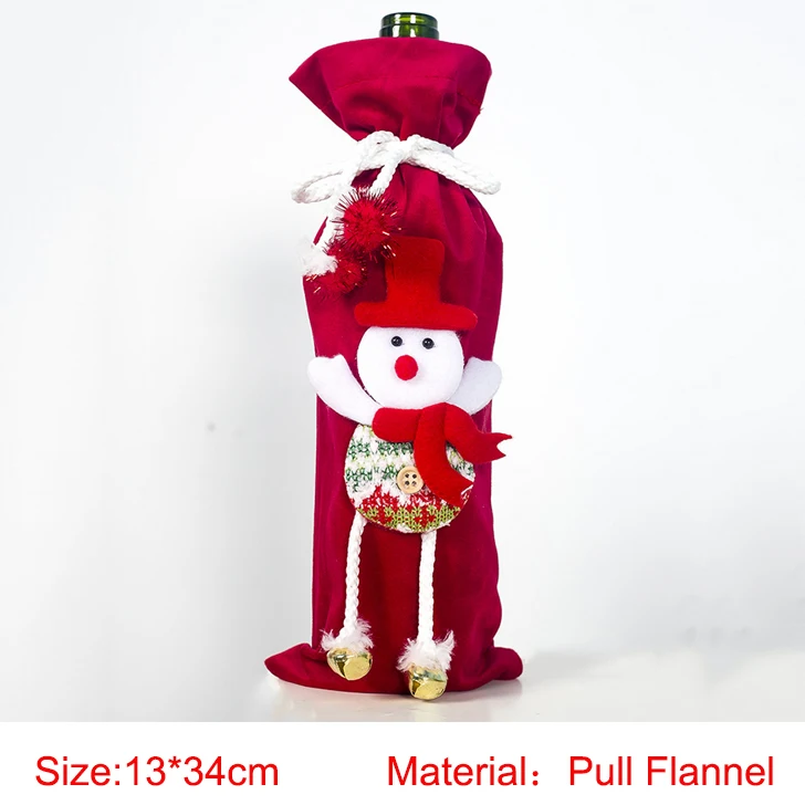 Red Snowman 44 стиль Рождественская крышка для бутылки с красным вином сумки для домашнего украшения сумки для хранения Рождественский подарок покрытие для бутылки в виде Санта-Клауса Прямая поставка - Цвет: Red Snowman