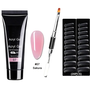 

15ml Acrylic Poly Nails Gel Set Extend Fast UV Builder Gel Slip Solution Nail Form Nail Art Brush Nail Tools Kit