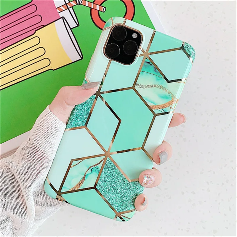 Блеск Мрамор чехол для samsung Galaxy S10 плюс S10e S9 Note 8 9 A9 A7 крышка на силиконовый накладка из мягкого с кольцом-подставкой - Цвет: Style 23