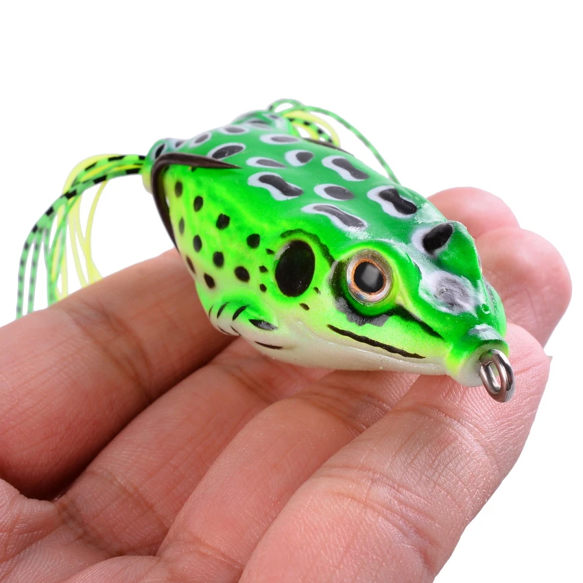 8PCS Mixed Color Frog Soft Lure Set Top Water Wobblers Rubber Artificial  Baits for Pike Snake