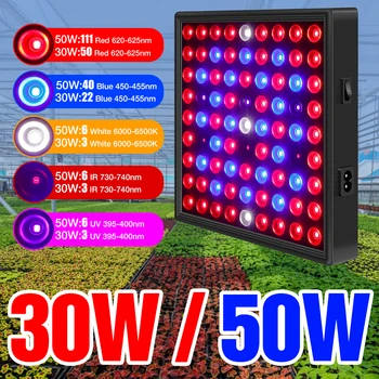 

BiaRiTi Plant LED Lamp 30W 50W Full Spectrum Grow Light 220V LED Hydroponics Lighting EU US UK Plug Growing Light LED Phytolamp