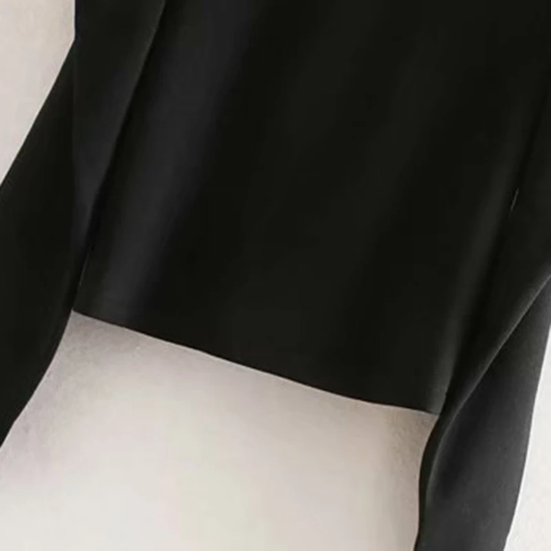  Vintage Stylish Basic Cropped Sweatshirt Women 2020 Fashion O Neck Puff Sleeve Short Style Office W