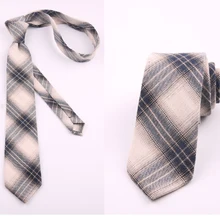 Мужские галстуки колледжа Ветер японский узкий выпуск Женская Студенческая Повседневная 7 см клетчатая рубашка Свадебный хлопок