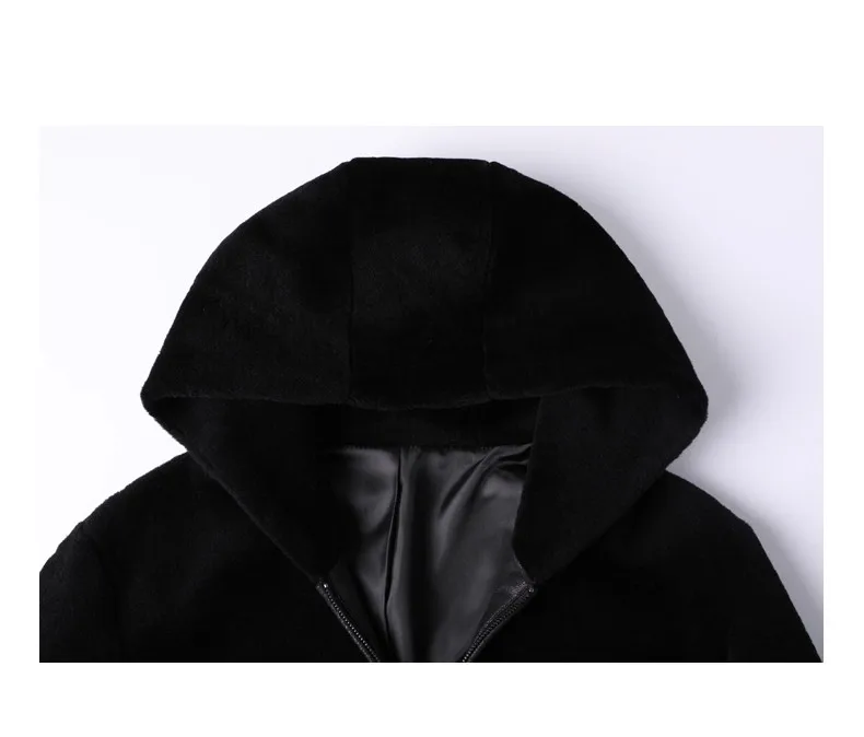 Новое поступление, зимняя высококачественная шерстяная Мужская куртка, повседневная мужская шуба с капюшоном, длинный Тренч, мужской размер L-4XL