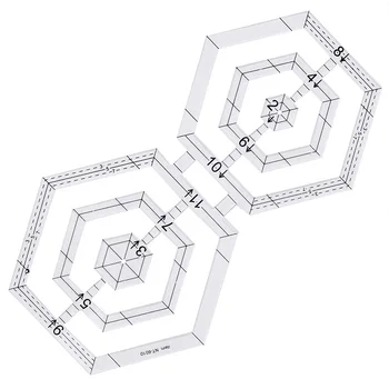 

MIUSIE Double Hexagon Acrylic Fabric Patchwork Cloth Ruler DIY Cutting Craft Scale School Sewing Measuring Quilting Supplies