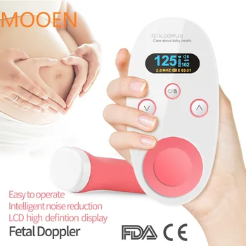 

2020 Fetal Doppler Ultrasound Baby Heartbeat Detector Home Pregnant Doppler Baby Heart Rate Monitor Pocket Doppler monitor 3.0M