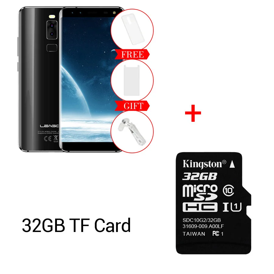 Black N 32GB Card Leagoo S8 18:9 дисплей 5,7 ''HD MT6750T Восьмиядерный Android 7,0 3 ГБ ОЗУ 32 Гб ПЗУ отпечаток пальца 13 МП 4 камеры мобильный телефон - Цвет: Black N 32GB Card