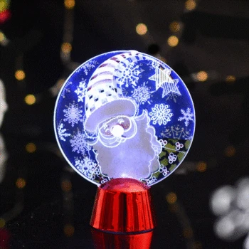 

Christmas Color Changed Night Light Home Decorative Light Battery Operated Santa Claus 3D Acrylic LED Night Light for Home New