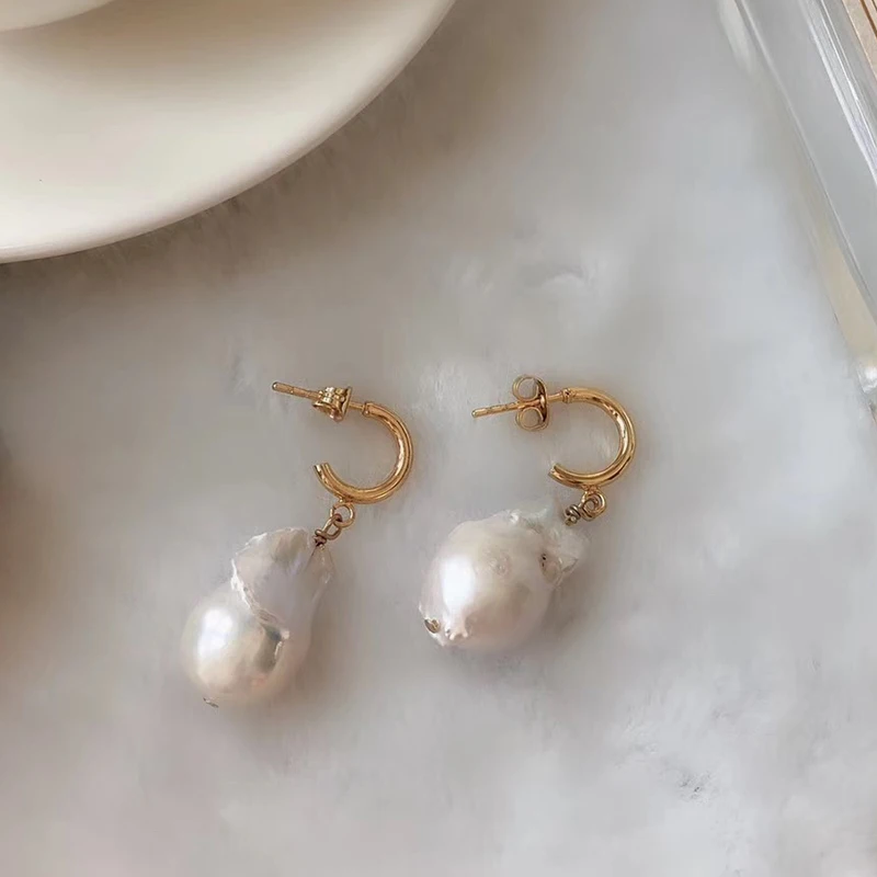 

Fashion Brand Anomalisti Pearl Jewelry For Women Gold Color Freshwater Pearl Earrings Tassel Pearl Design Wedding Party Earring