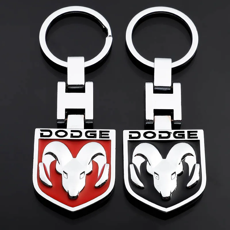 

Applicable to Dodge Car Metal Double Keychain Fashion Red Two Color Dodge Car H Button Keychain Q34