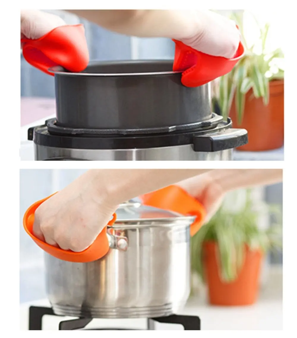 Padded Food Grade Silica Gel Anti-hot Gloves Bowl Plate CLIP Kitchen Insulated Plate Tray Holder Baking Oven CLIP