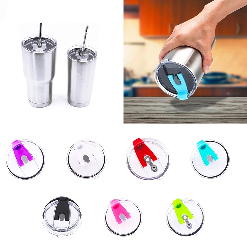 

New Practical Kitchen Accessory Splash Spill Proof Lid Sealing 20/30 oz Tumbler Cup Multicolor Seal Leakproof Straw Bottle Cover